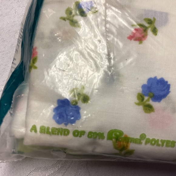 Vintage  TEA ROSE. DOUBLE SHEET. MUSLIN. - Picture 5 of 7